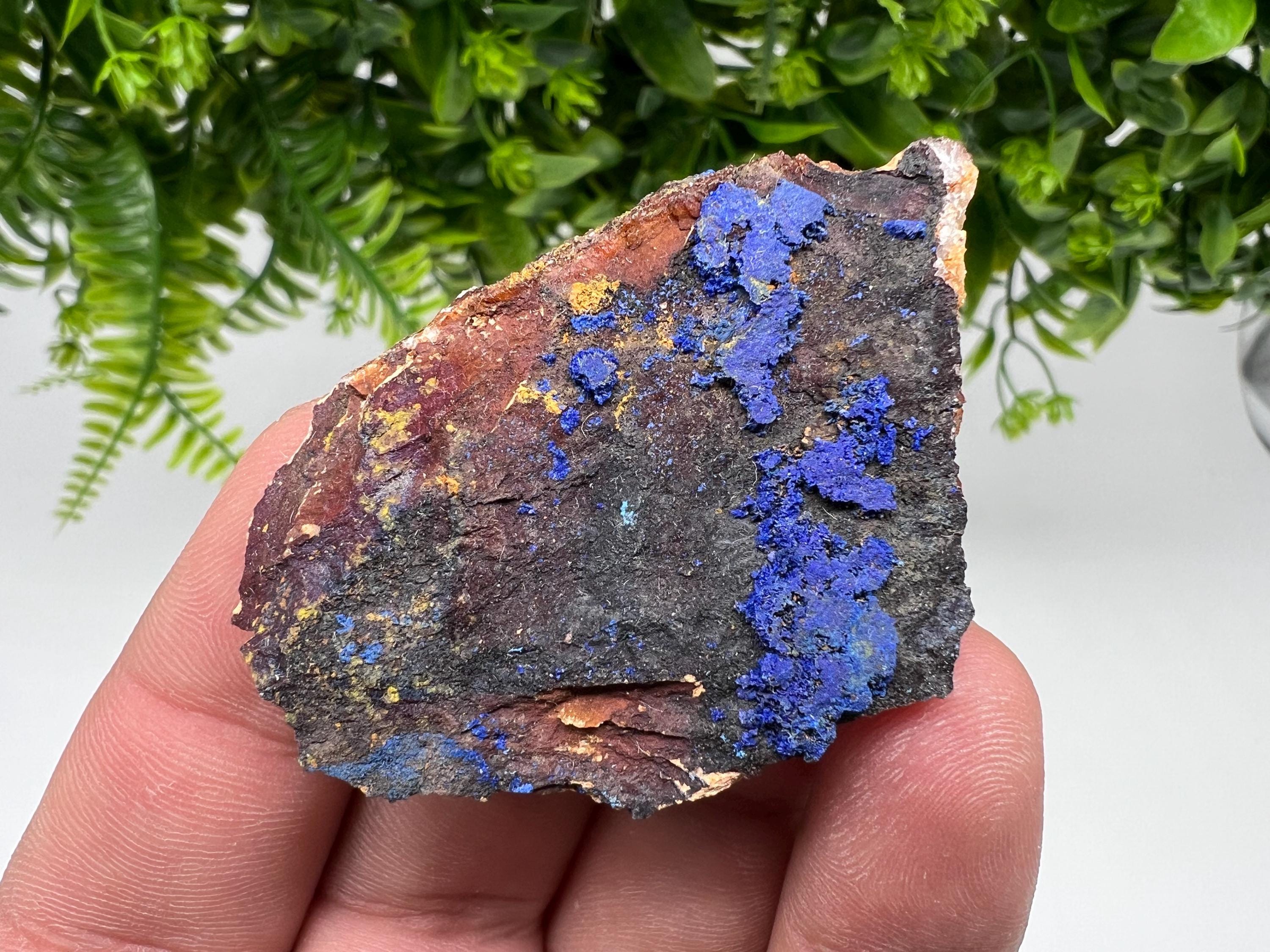 Azurite Malachite Mineral Specimen, Morocco Crystal, Collector Stone