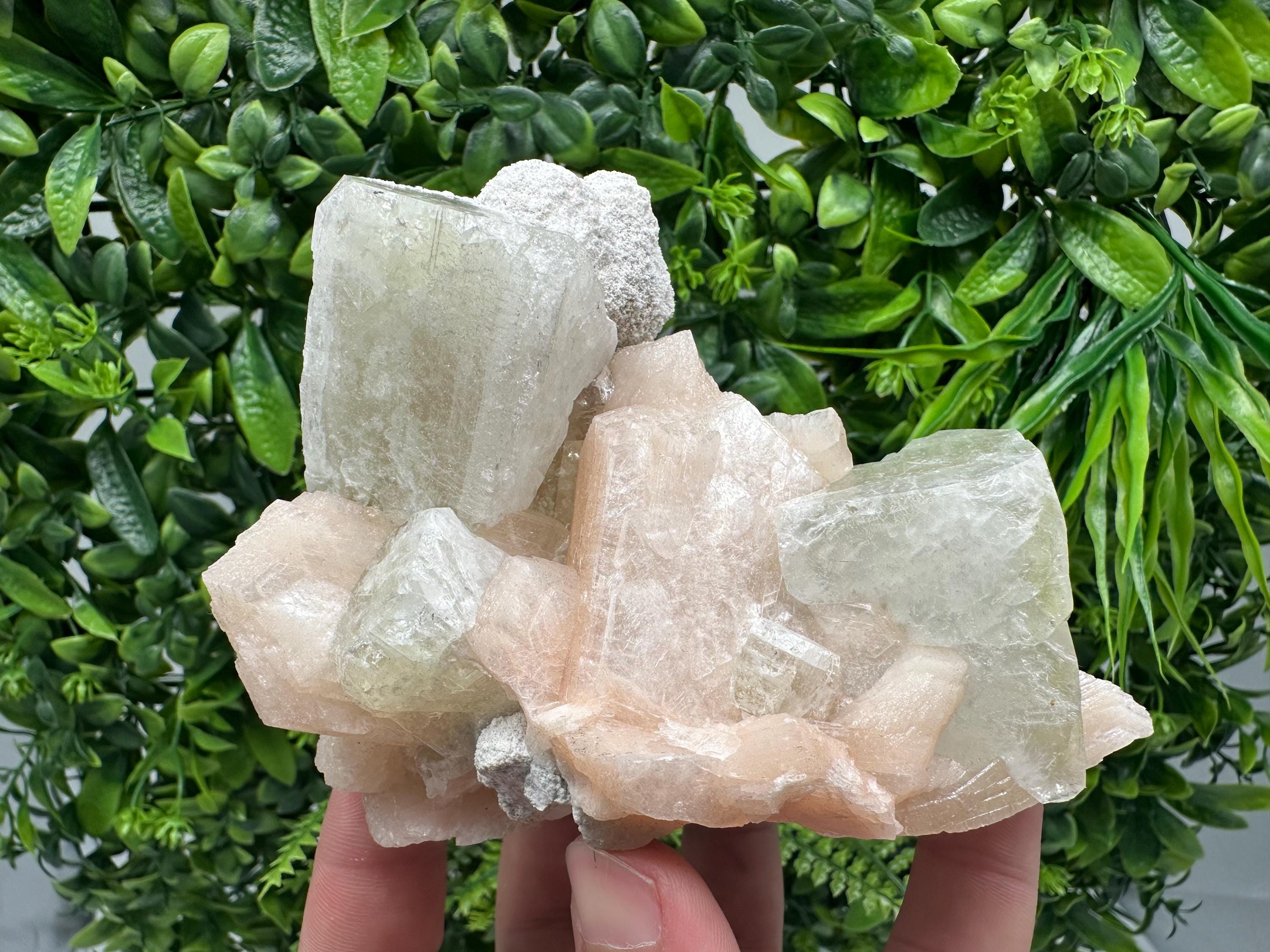 Apophyllite Stilbite on Chalcedony, India Crystal Mineral Specimen