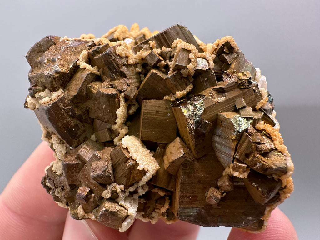 Pyrite with Iron Oxide & Dolomite, Bulgaria Mineral Specimen