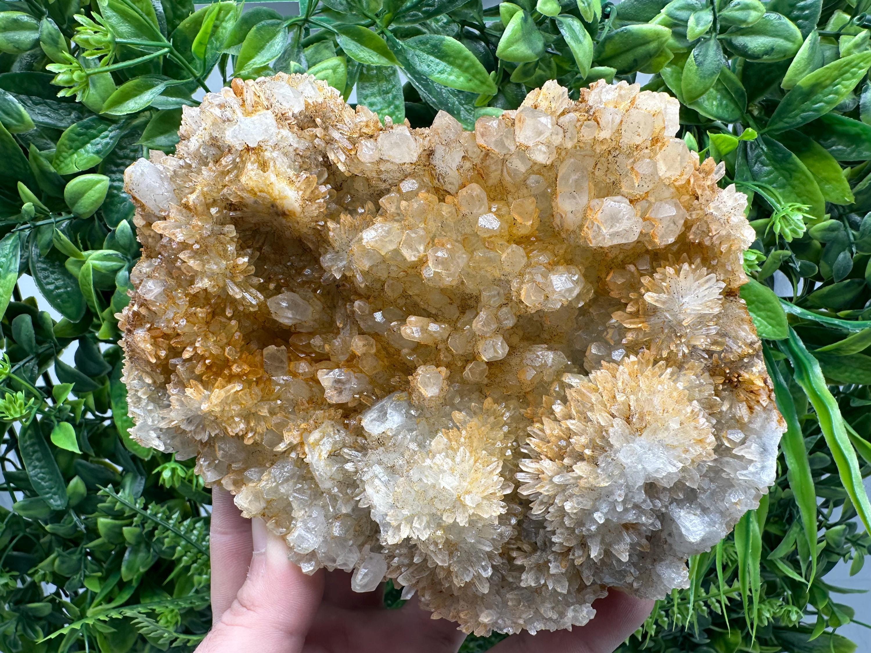 Iron Oxide Limonite Quartz Crystal Cluster, Home Decor Minerals
