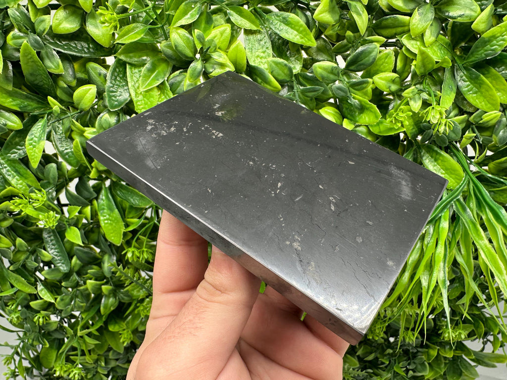 Polished Shungite Tile, Karelia Russia, Healing Stone (9/12cm)