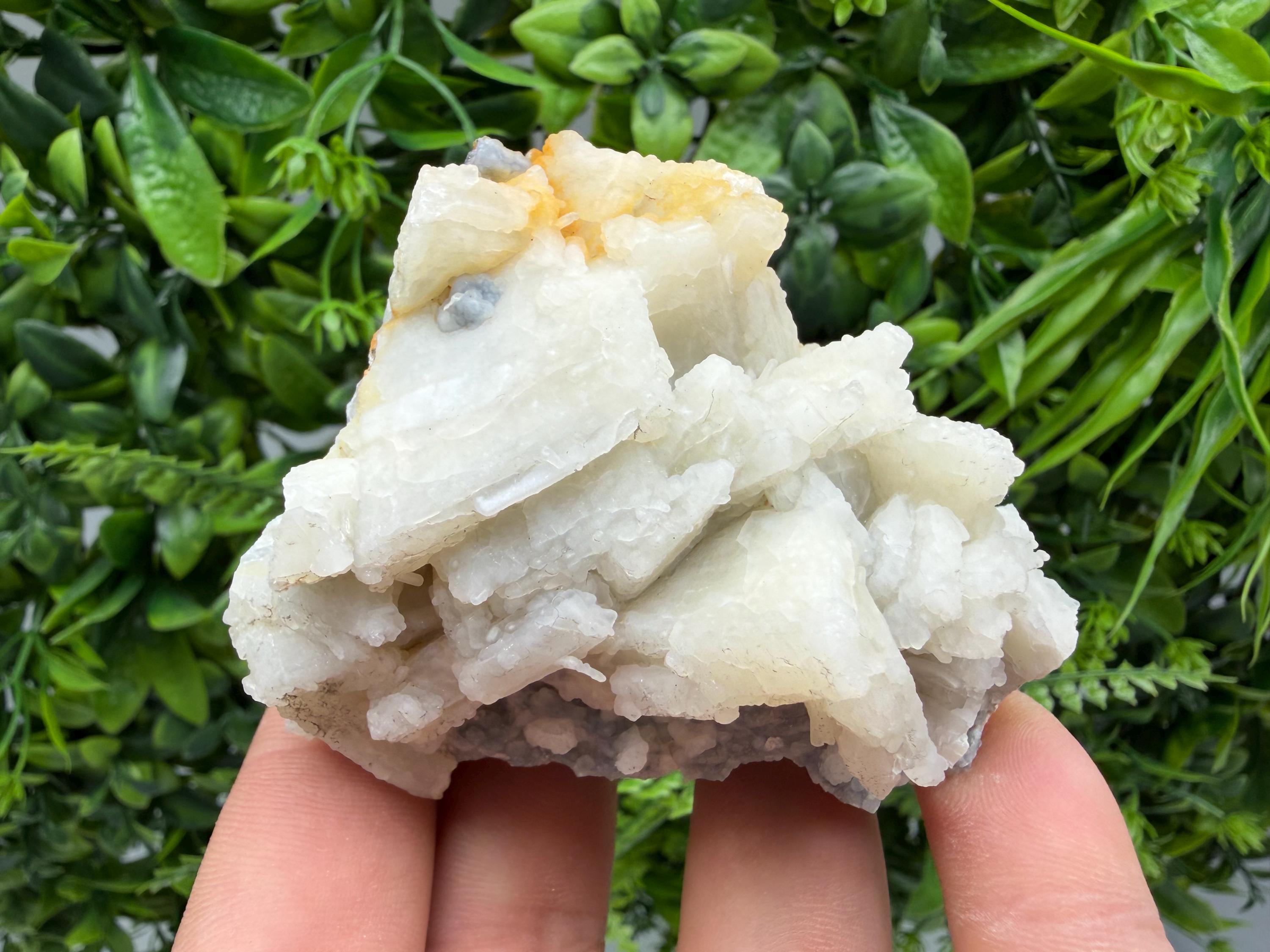 Rare Fluorescent Calcite after Barite on Chalcedony - Androvo Mine, Bulgaria