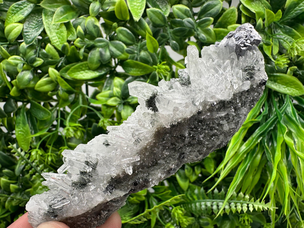 Transparent Quartz, Galena, and Chlorite Mineral Specimen, Bulgaria
