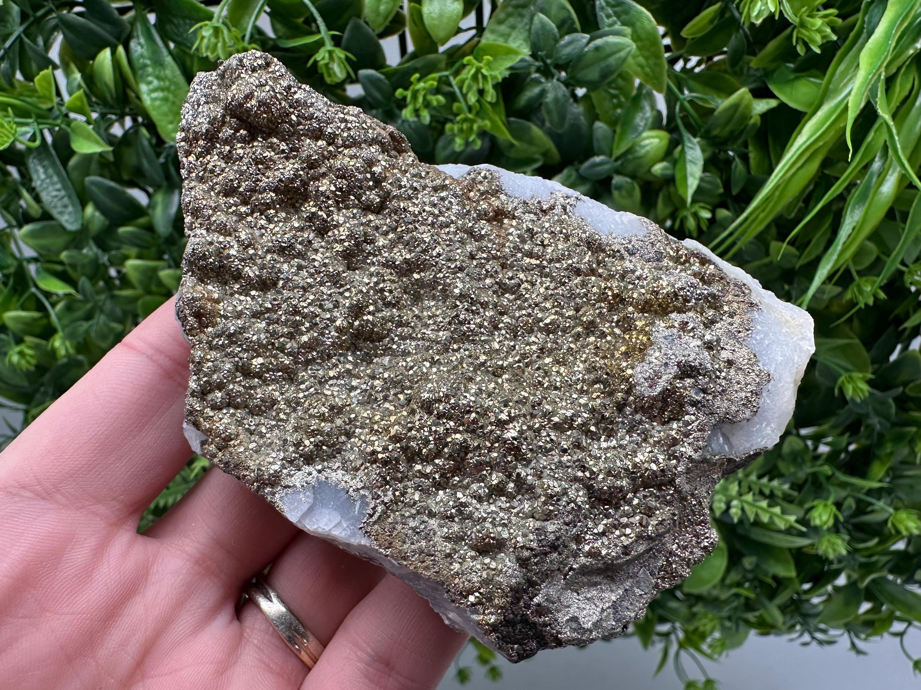 Marcasite Cluster on Chalcedony, Bulgaria Mineral Specimen