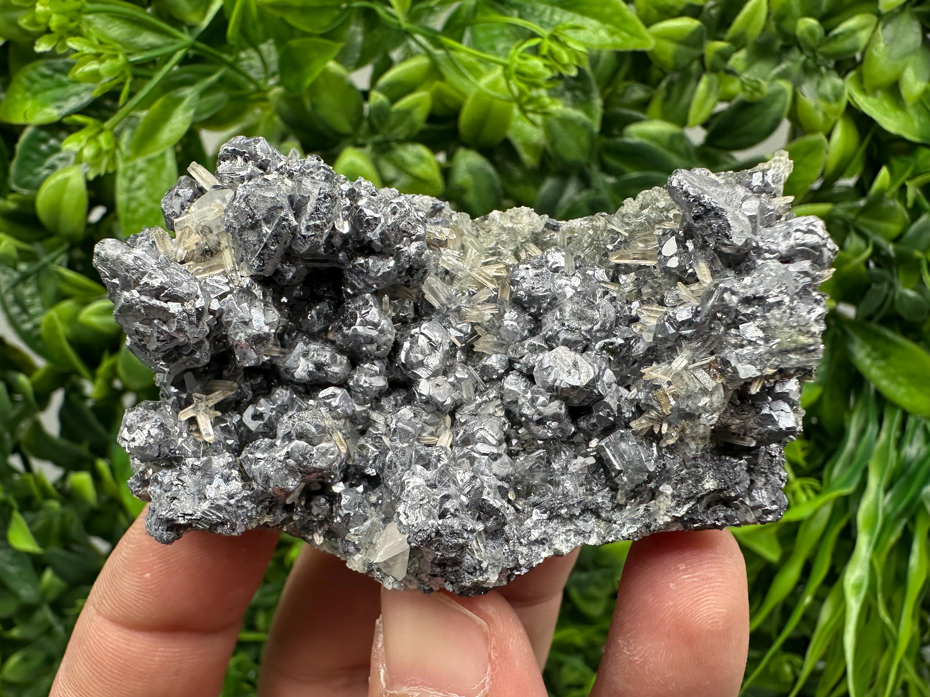 Stunning Shiny Galena,Sphalerite on needle Quartz,from Borieva mine,Bulgaria natural mine Souvenir crystal,collectors speciment,gift,stone