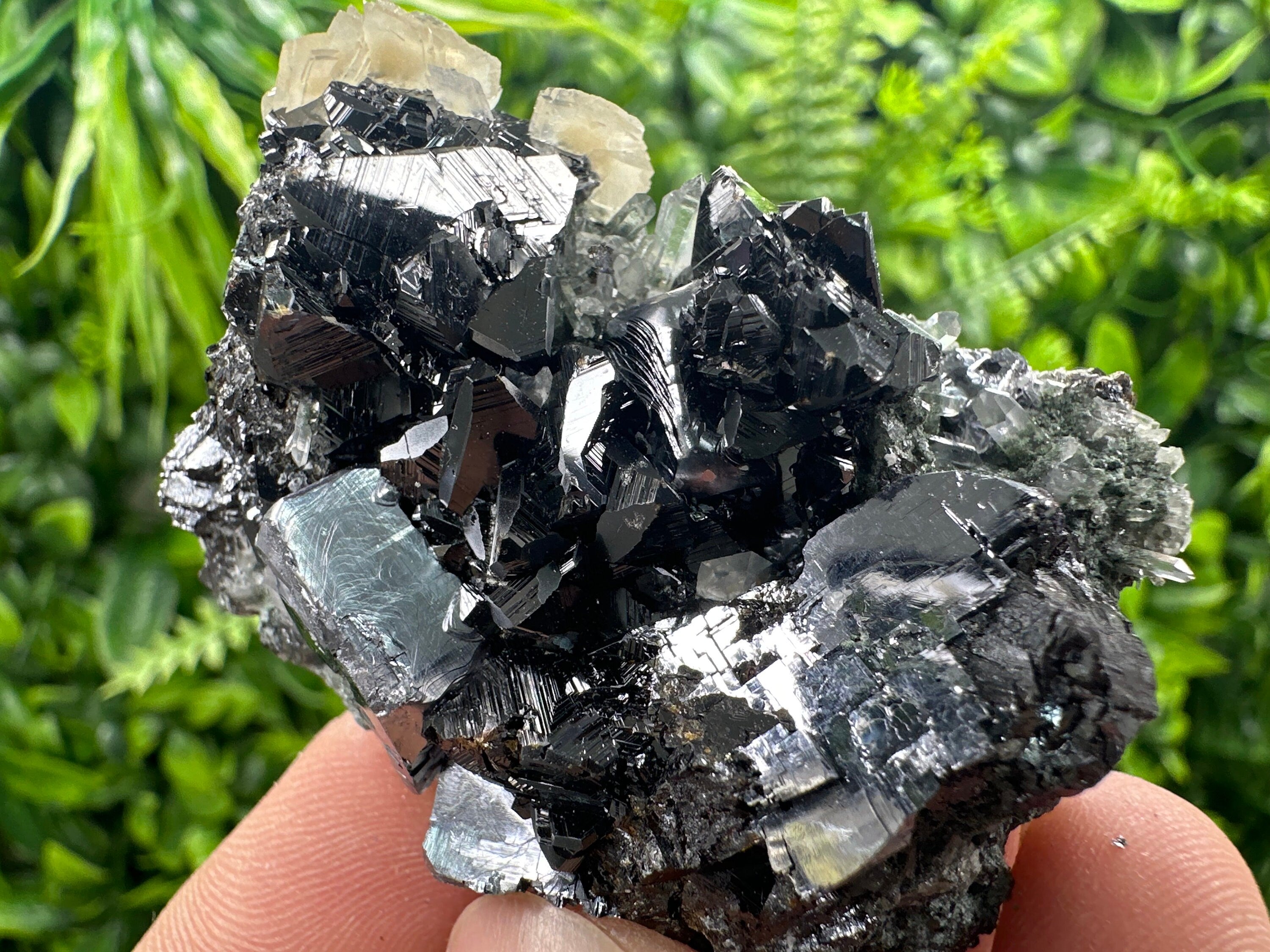 Sphalerite Galena Calcite Cluster, Borieva Mine Mineral Specimen