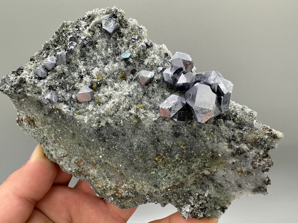Galena Chalcopyrite on Quartz with Chlorite Matrix: Borieva Mine Mineral Decor