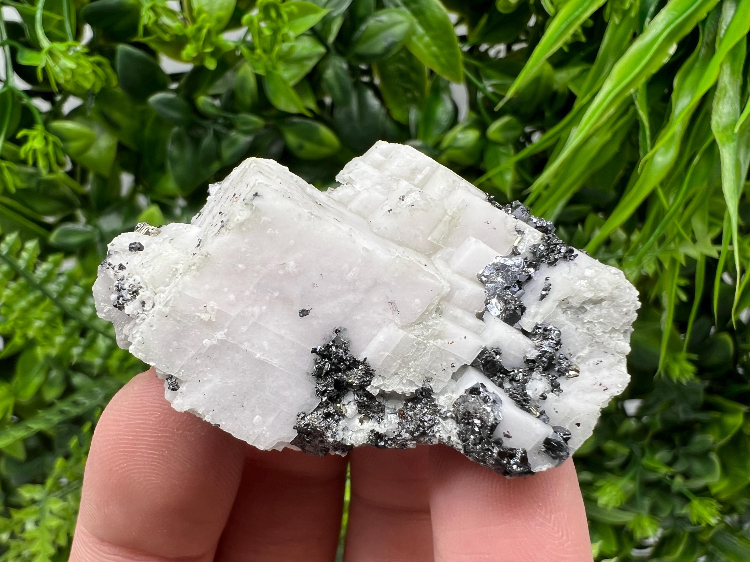 Incredible Mirror Galena on Mangano Calcite from Borieva mine,Bulgaria,natural mineral specimen,home decor stone,rare crystal,geology,gift
