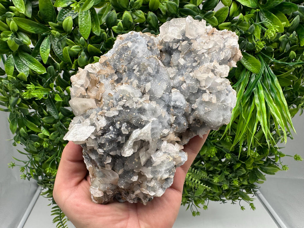 Calcite on Chalcedony Mineral Specimen, Krushev dol Bulgaria