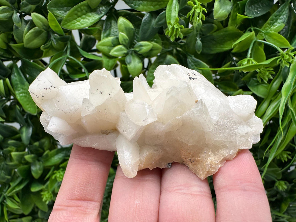 Calcite on Green Quartz: Laki Bulgaria Healing Crystal