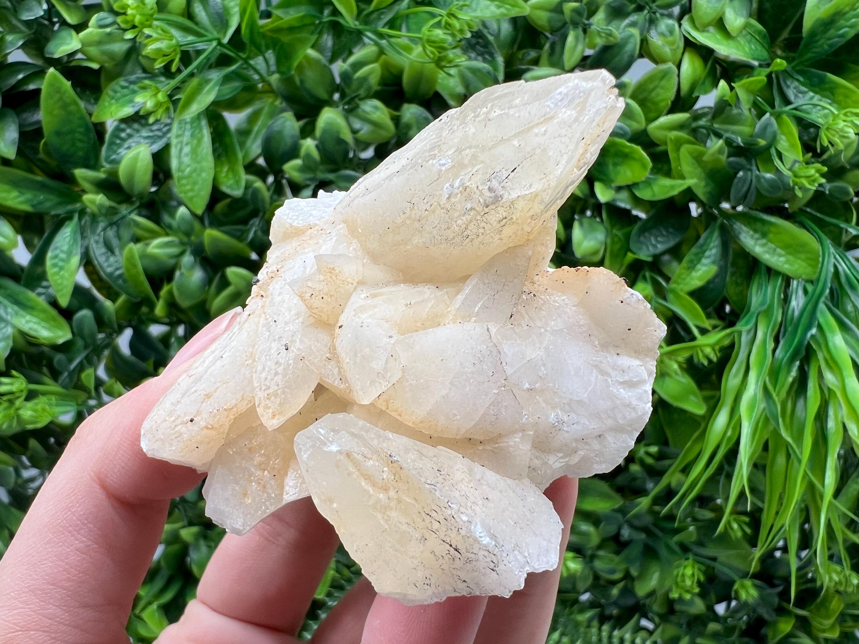 Calcite on Green Quartz Cluster, Djurcovo Mine, Bulgaria