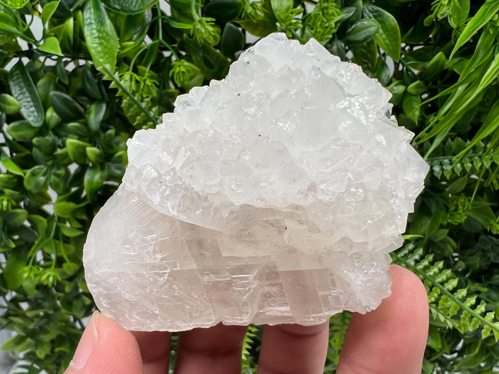 Apophyllite Stilbite on Chalcedony Specimen, India Crystal