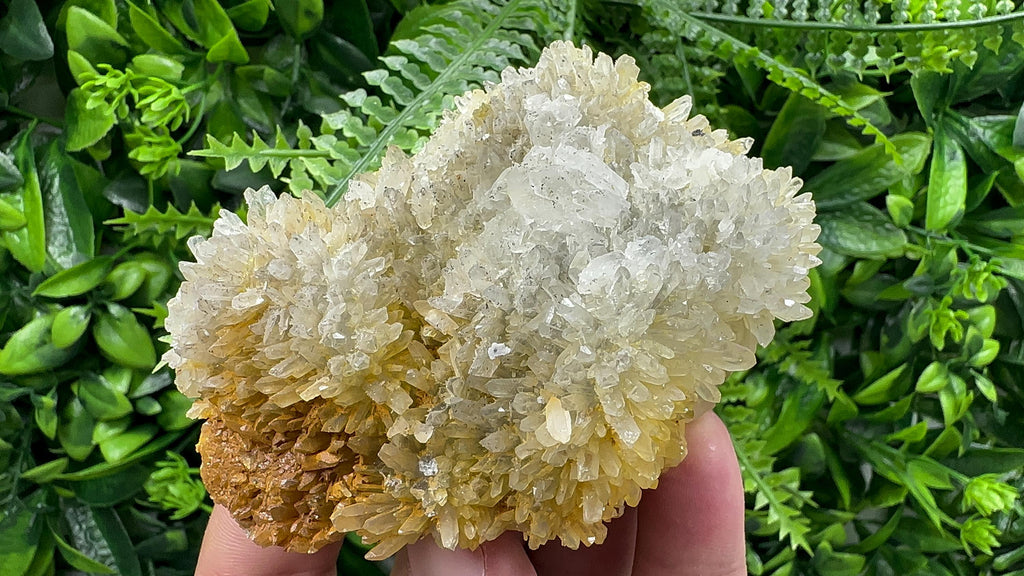 Quartz with Limonite: Natural Crystal Home Decor (10/6.5/4 cm)