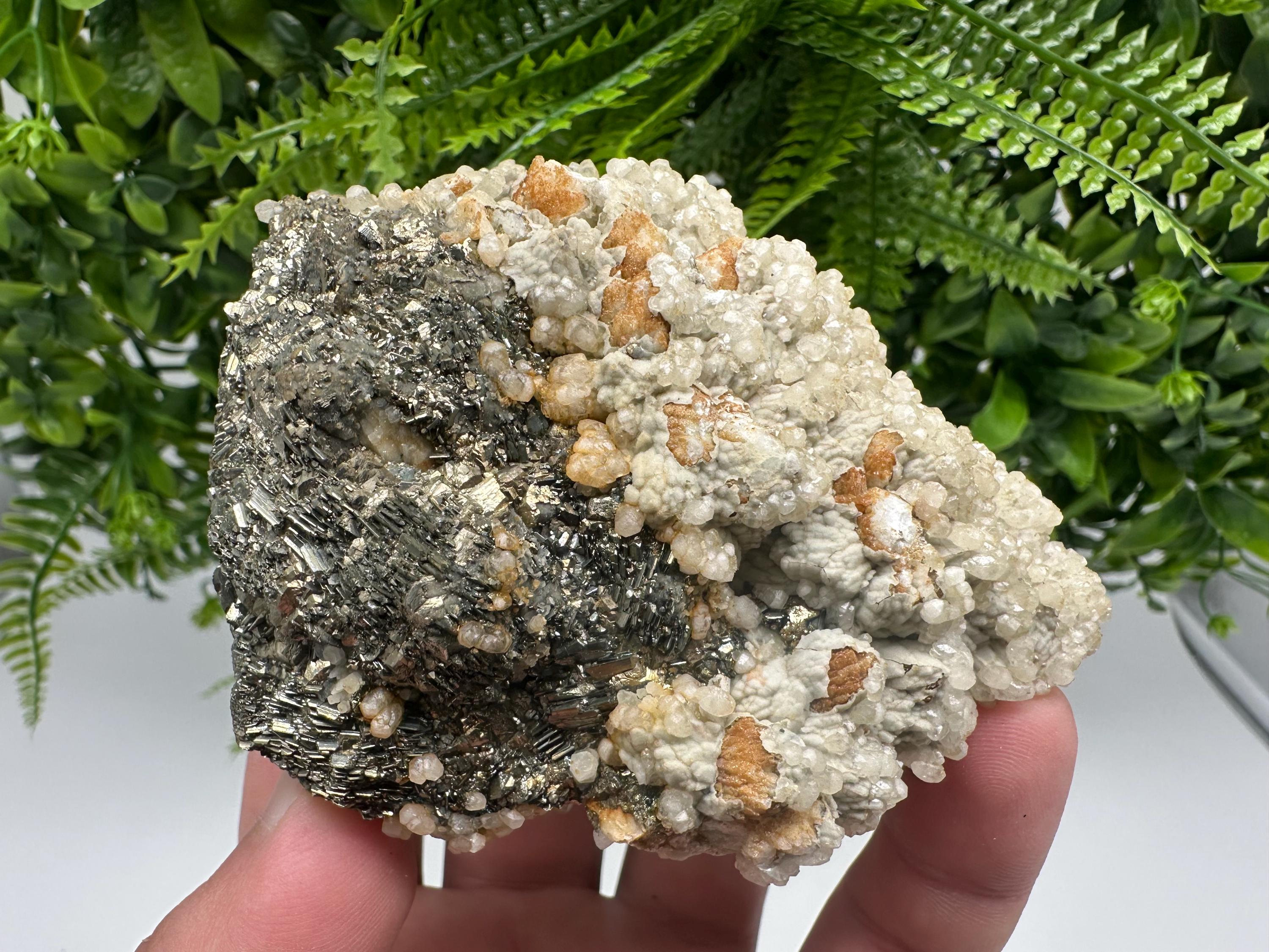 Marcasite with Calcite Specimen: Androvo Mine, Bulgaria
