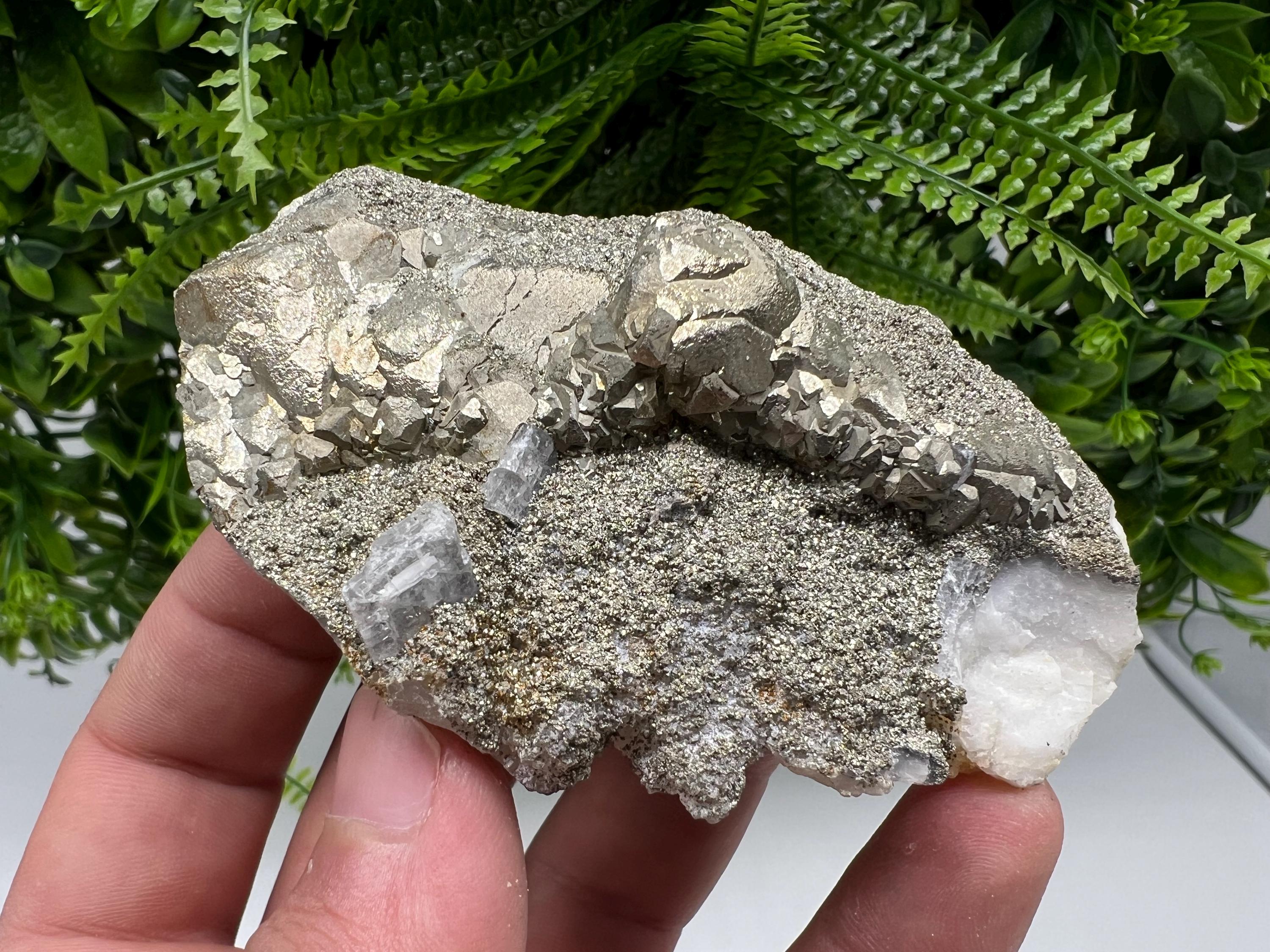 Barite Marcasite Cluster on Chalcedony - Androvo Mine Bulgaria