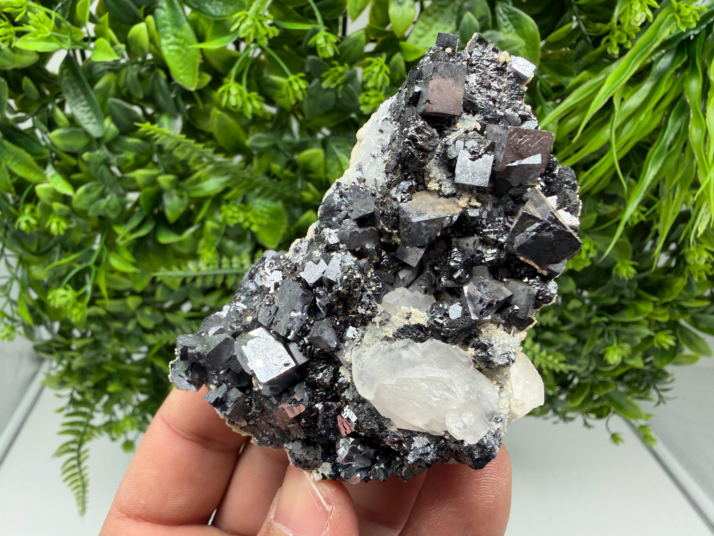 Stunning Shpinel Galena on Sphalerite,Calcite from Borieva mine,Madan,Bulgaria,Natural,collectible mineral specimen,home decor,collectible’s