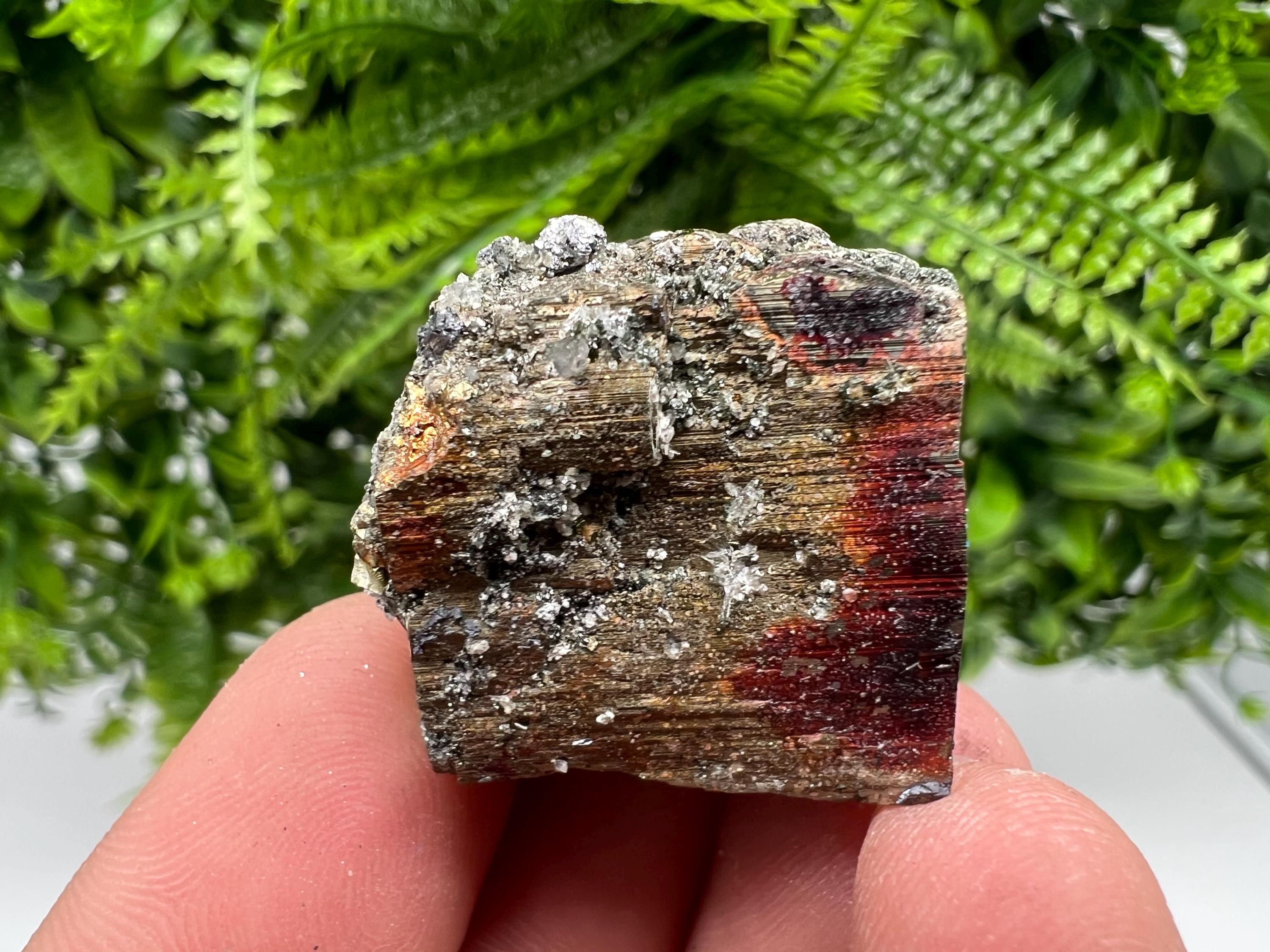 Red Rainbow Pyrite Hematite Cluster, Borieva Mine Crystal, Home Decor Stone