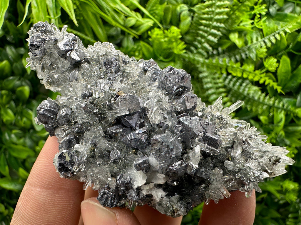 Galena Sphalerite on Quartz Crystal, Bulgaria Mineral Specimen