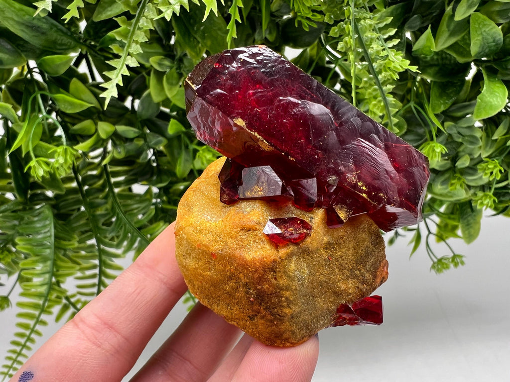 XXL Lab-Grown Pruskite Ruby Crystal on Matrix, Poland
