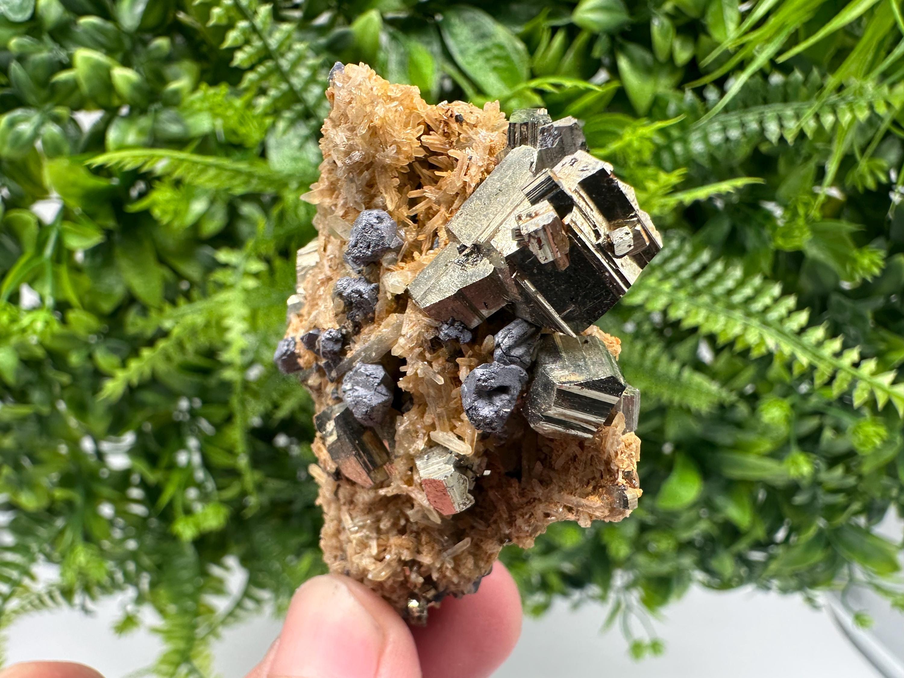 Galena Pyrite Quartz Mineral Specimen: Borieva Mine, Bulgaria