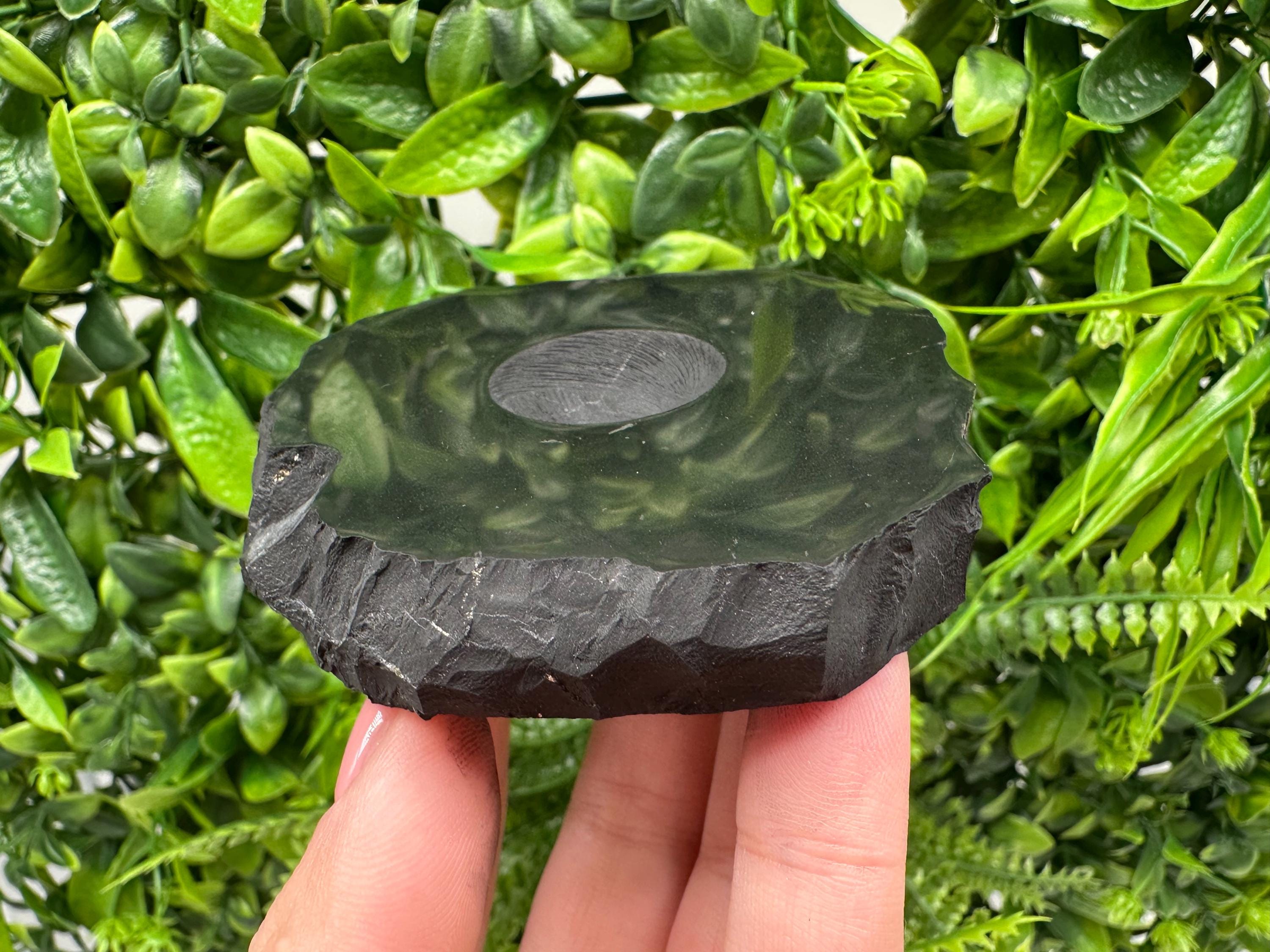 Shungite Sphere Stand: EMF Protection, Cleansing Stone (8/8cm, 160g