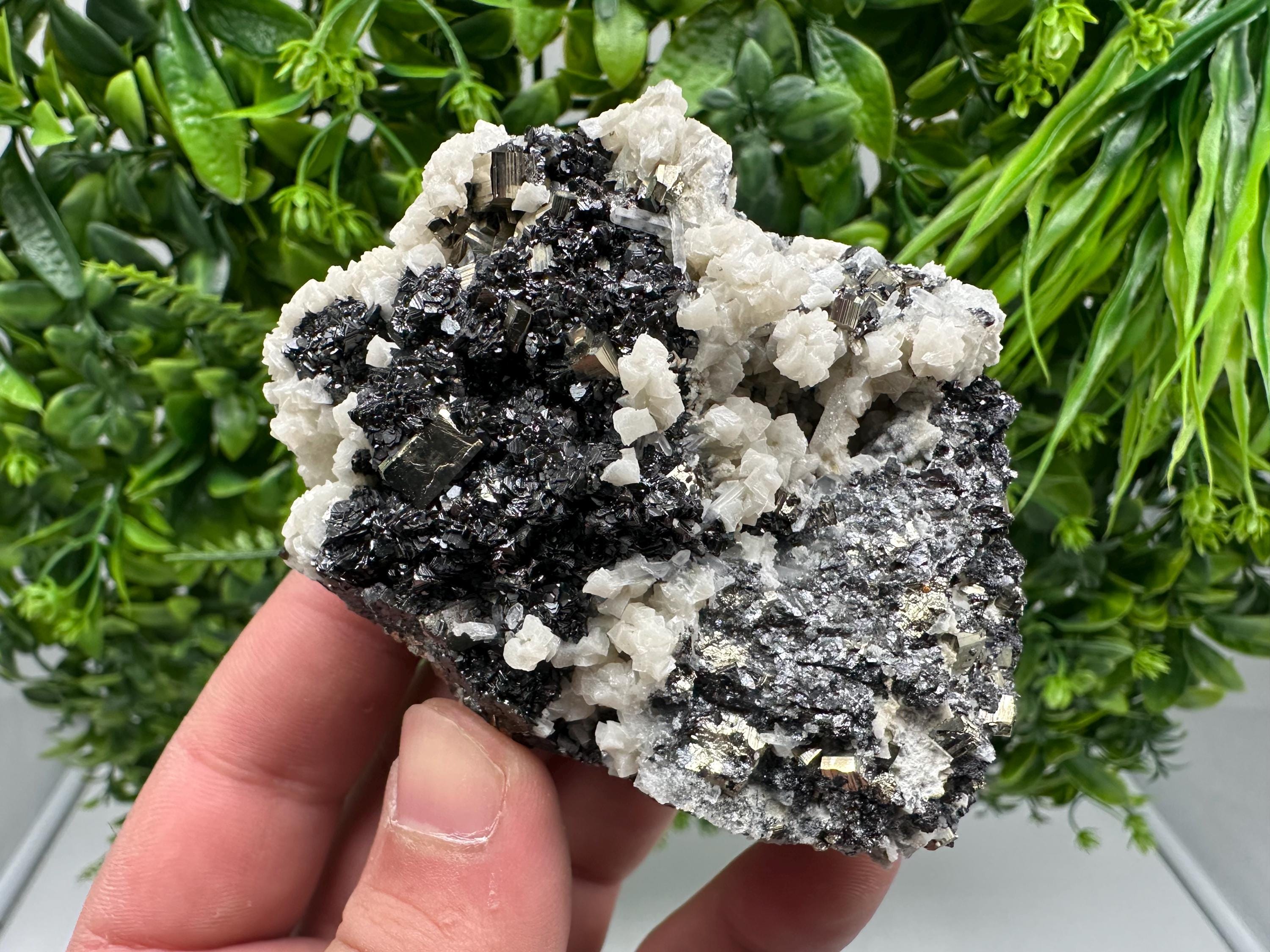 Quartz Calcite Sphalerite Mineral Specimen: Madan Bulgaria Home Decor Stone