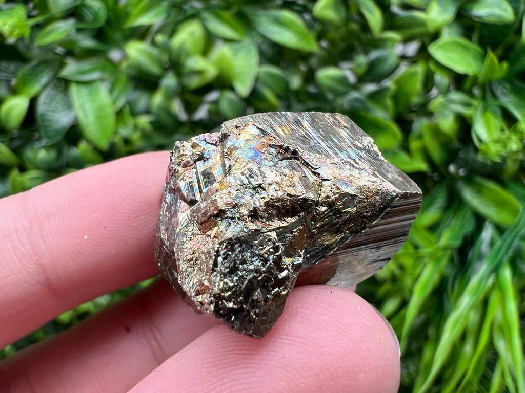 Rainbow Pyrite with Calcite, Natural Crystal Mineral Souvenir