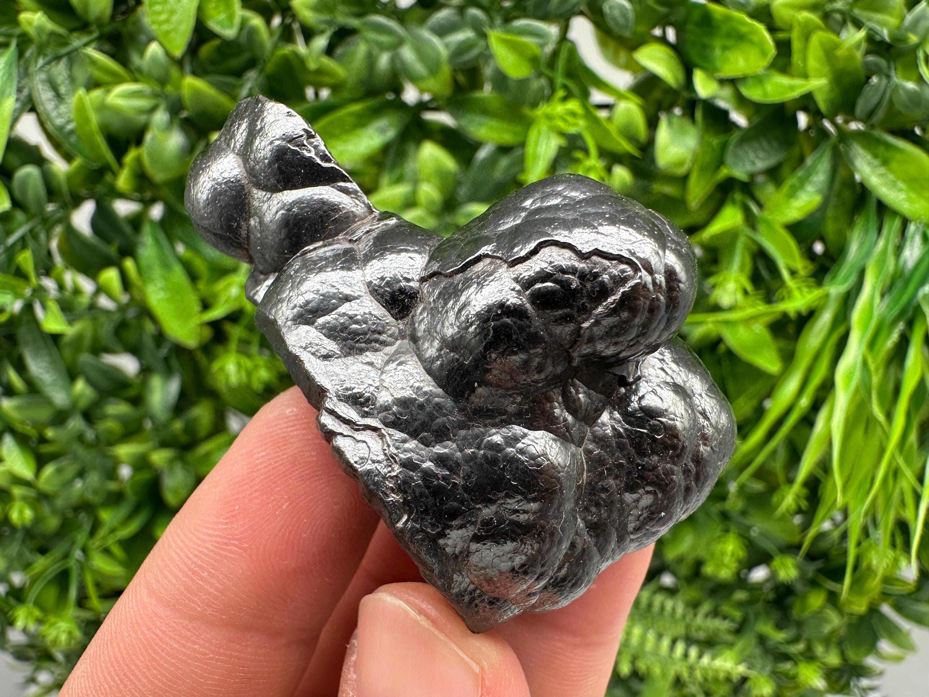 Botryoidal Black Hematite Specimen: Moroccan Crystal for Reiki Chakra