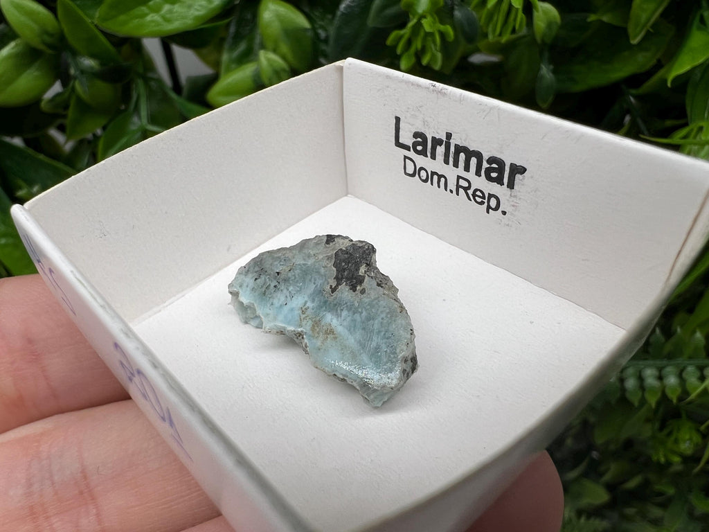 Rare Raw Larimar Specimen: Dominican Republic Mineral Collection (23/15mm