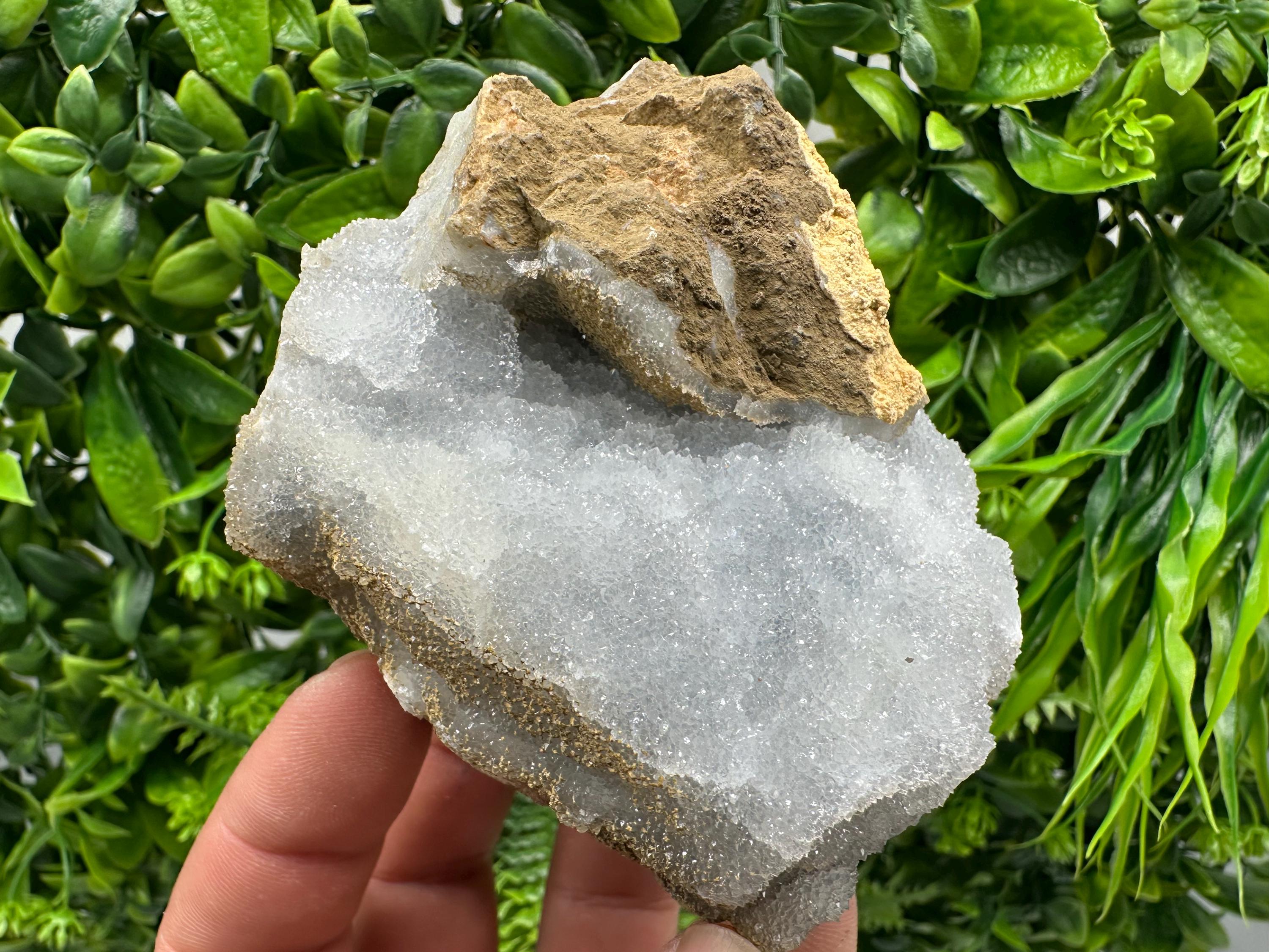 Blue Chalcedony Quartz with Chlorite Inclusions: Bulgarian Crystal Decor