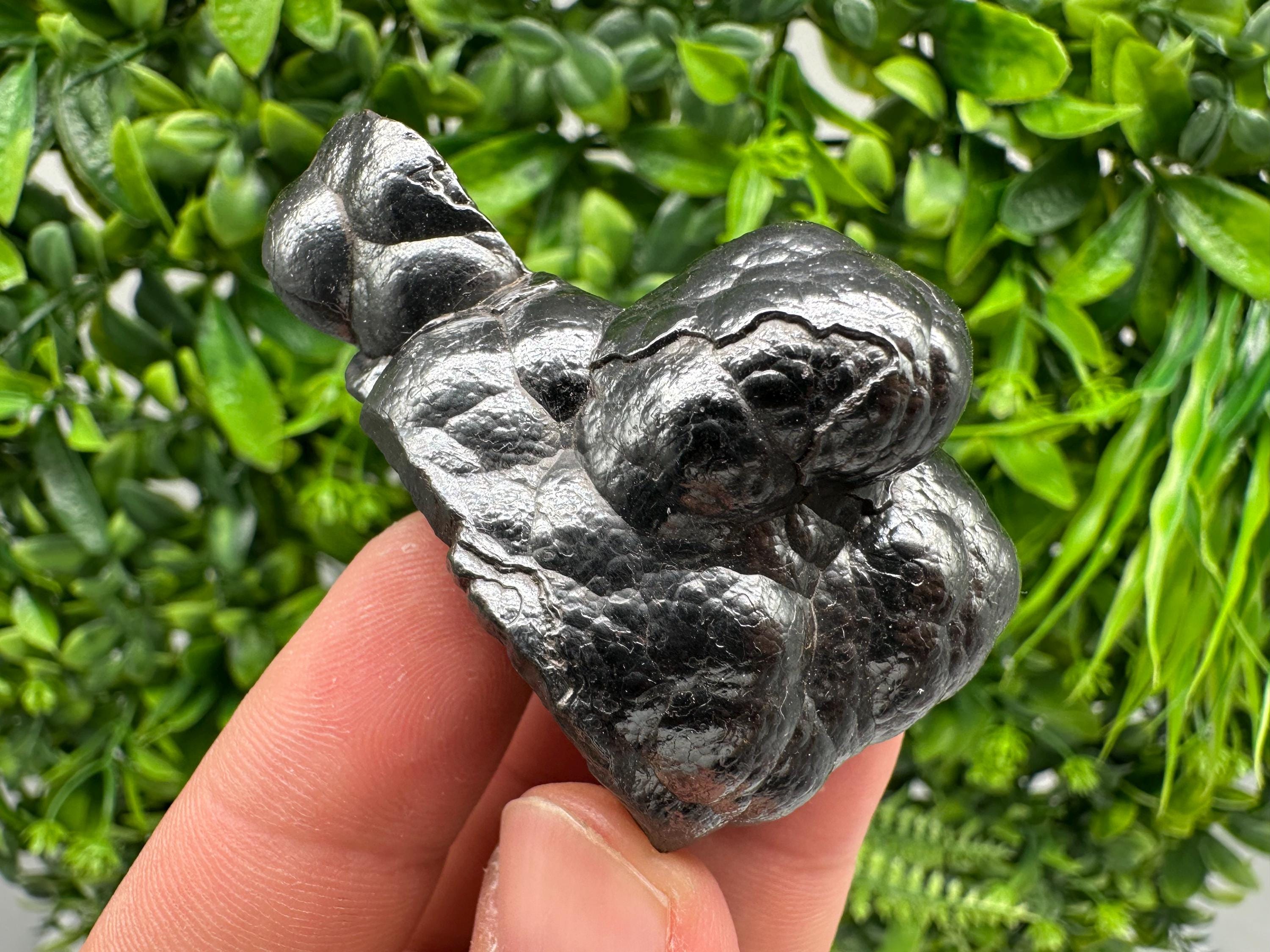 Botryoidal Black Hematite Specimen: Moroccan Crystal for Reiki Chakra
