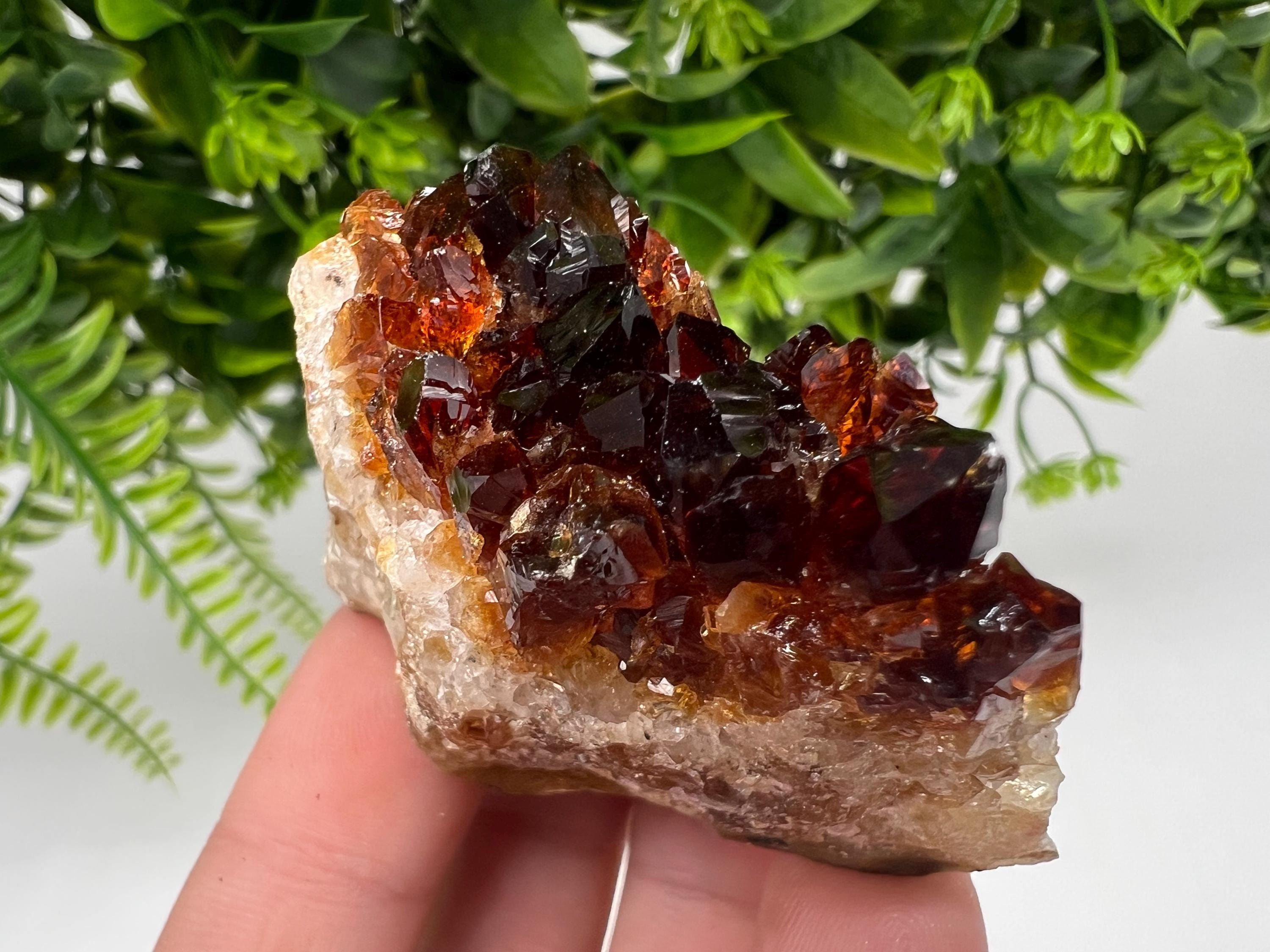 Citrine Crystal Cluster with Hematite Inclusions, Brazilian Mineral