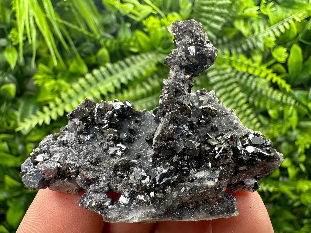 Galena Pyrite Sphalerite on Quartz Crystal, Bulgaria Mineral Specimen