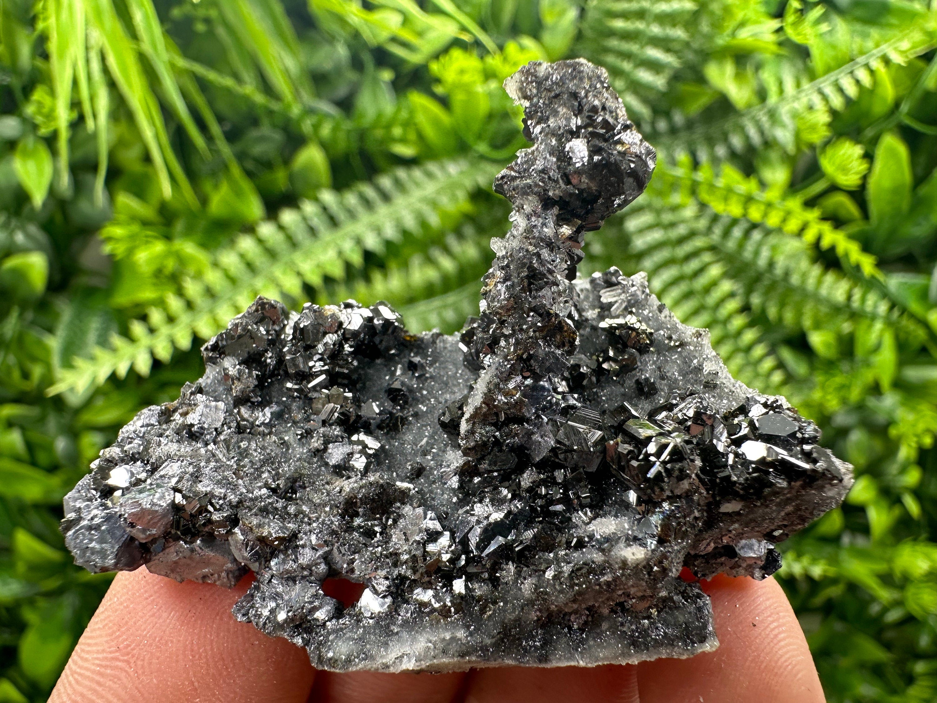 Galena Pyrite Sphalerite on Quartz Crystal, Bulgaria Mineral Specimen
