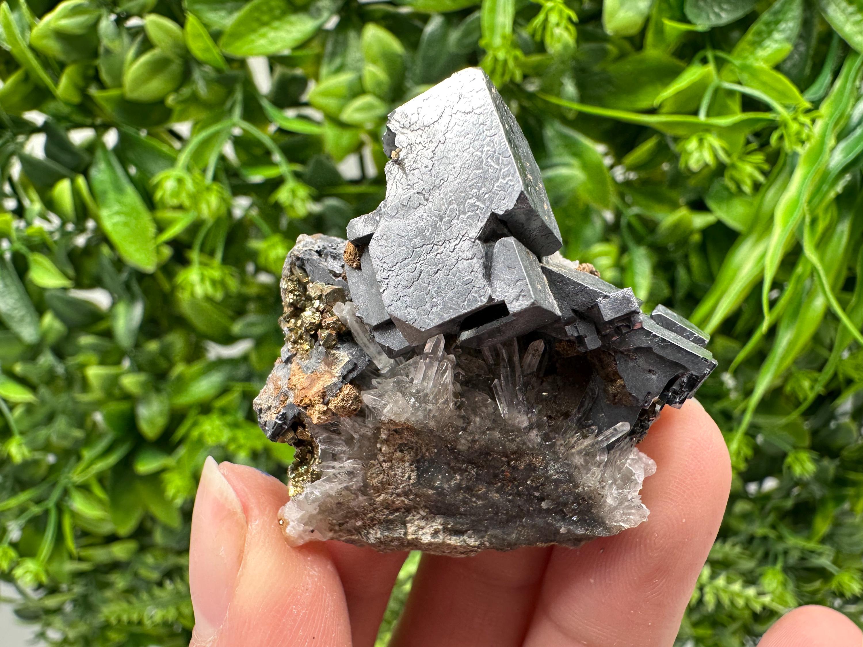 Stunning Galena,Sphalerite on Quartz whit Siderite from 9 th September mine,Madan,Bulgaria,Natural,collectible mineral specimen,home decor