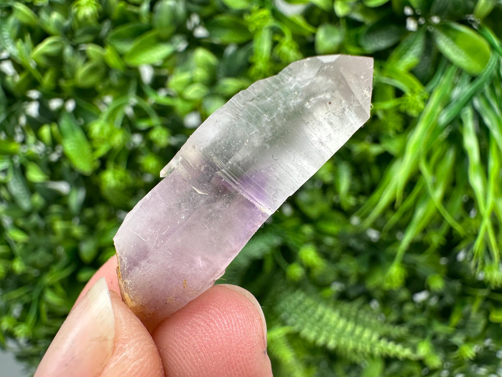 Phantom Amethyst Crystal with Cerussite, Bulgarian Mineral Specimen