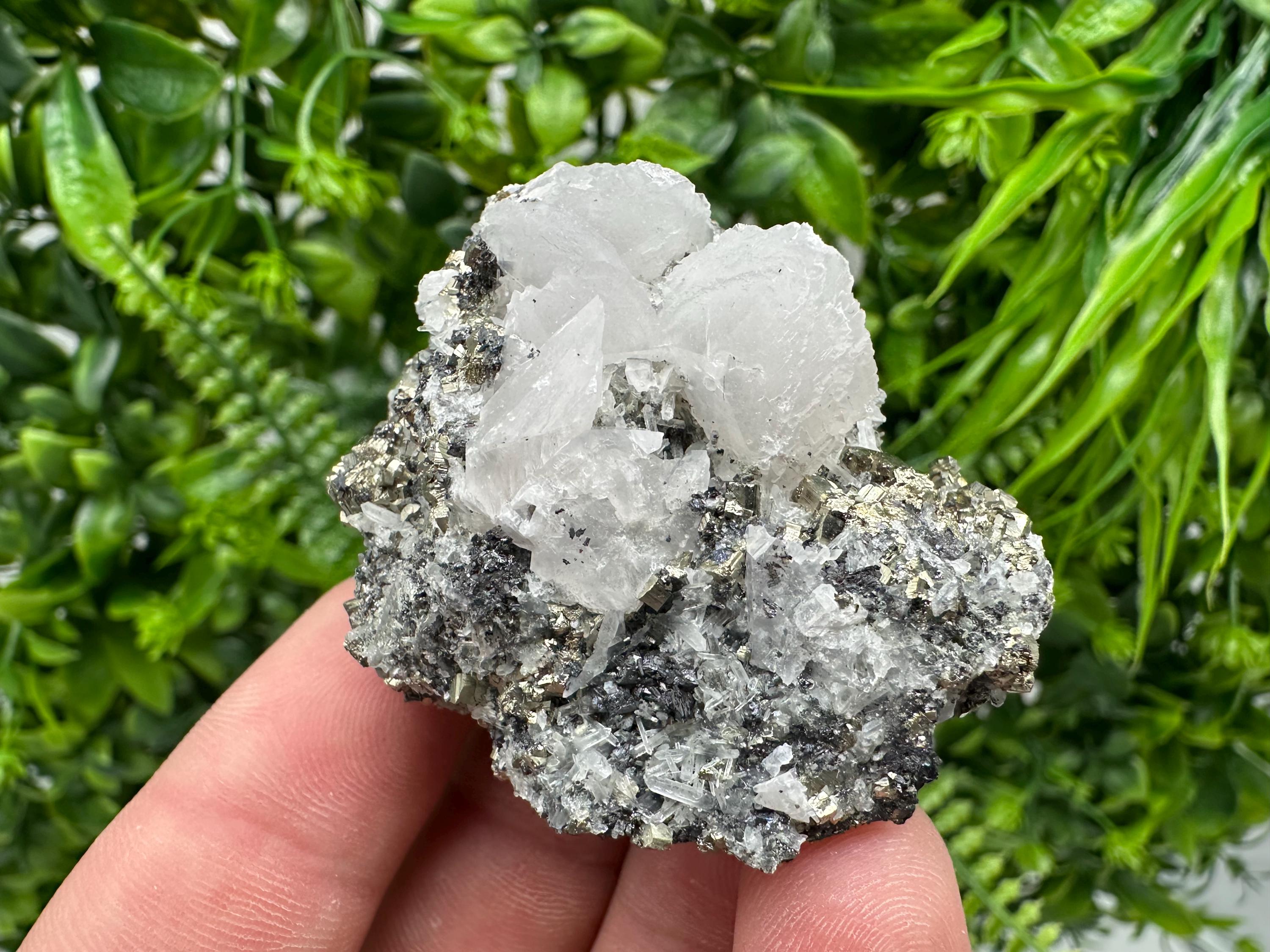Pyrite on Green Quartz, Borieva Mine Mineral Specimen