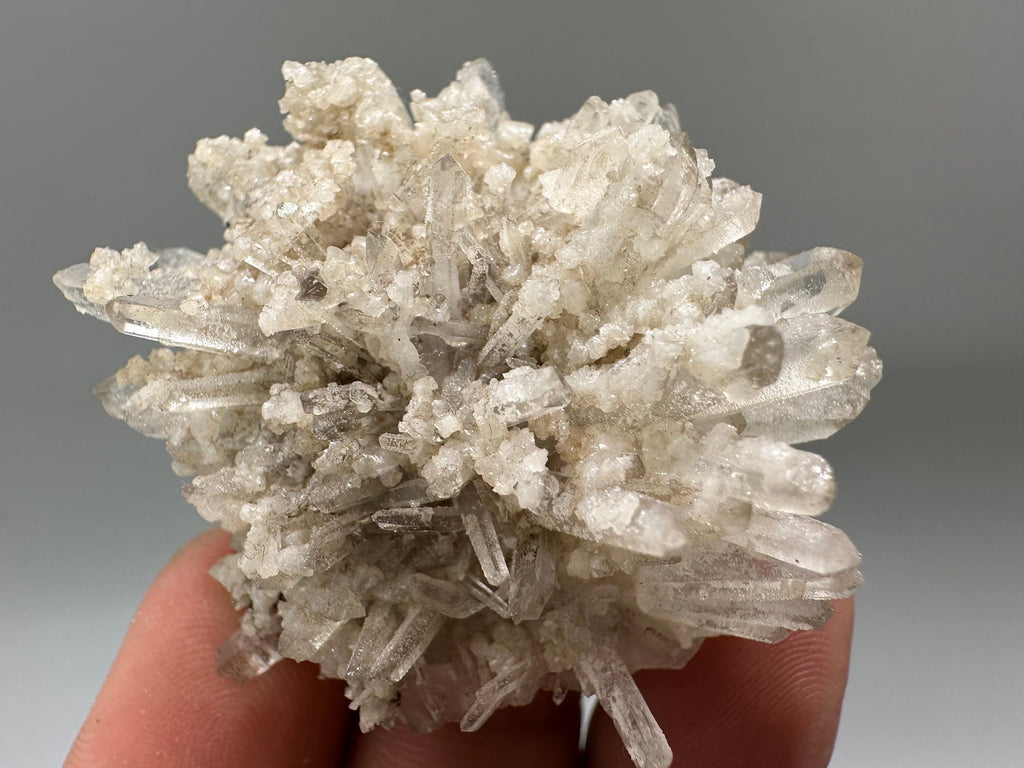 Transparent Quartz with Calcite: Krushev dol Bulgaria Crystal