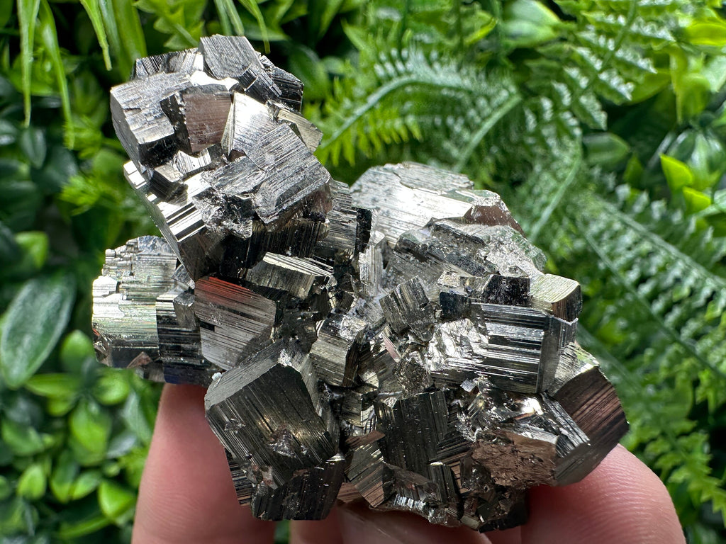 Rare Shiny Pyrite Cluster: Natural Crystal Mineral Souvenir