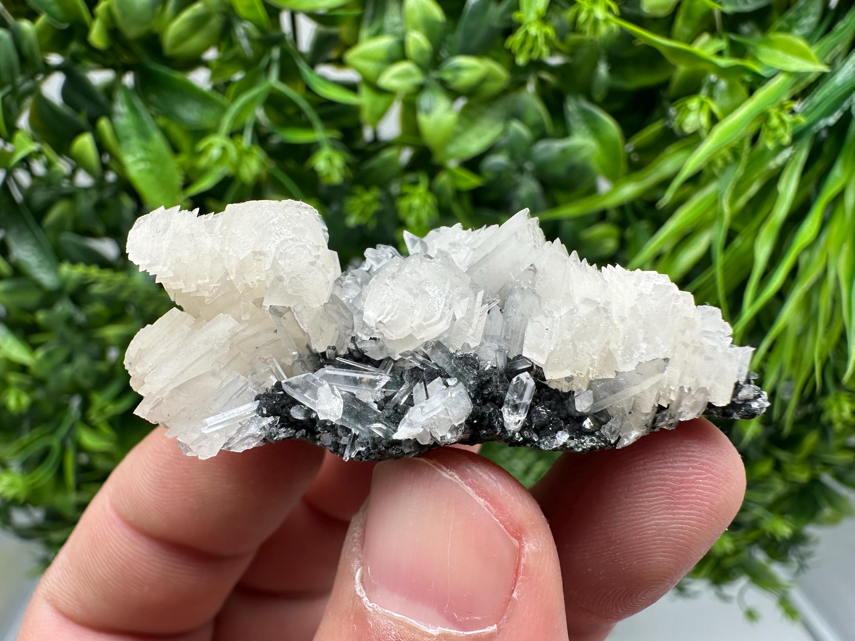 Borieva Mine Quartz Crystal, Calcite, Pyrite Specimen, Home Decor