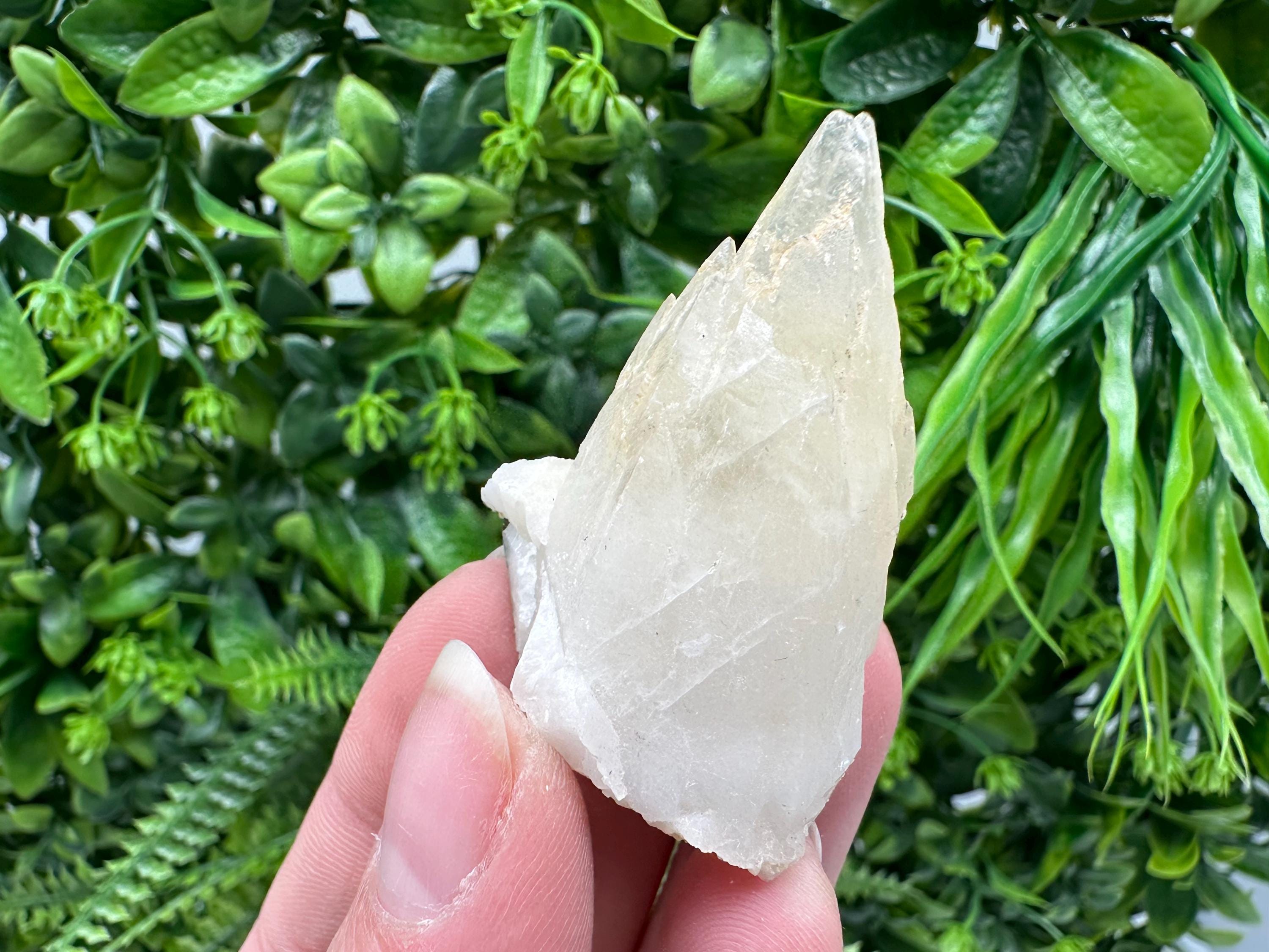 Calcite on Green Quartz: Laki Bulgaria Healing Crystal