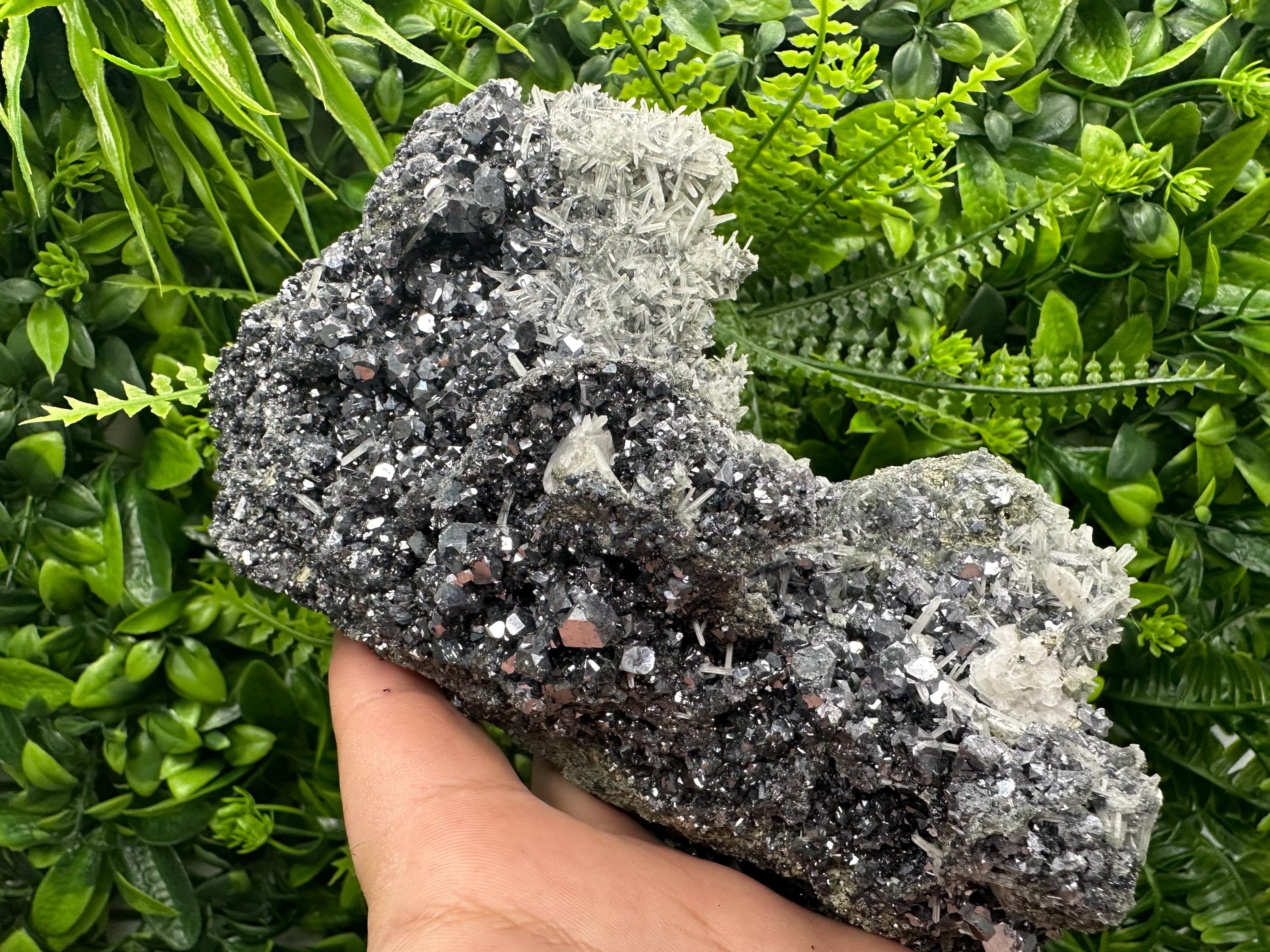 Galena on Sphalerite and Quartz: Borieva Mine, Bulgaria
