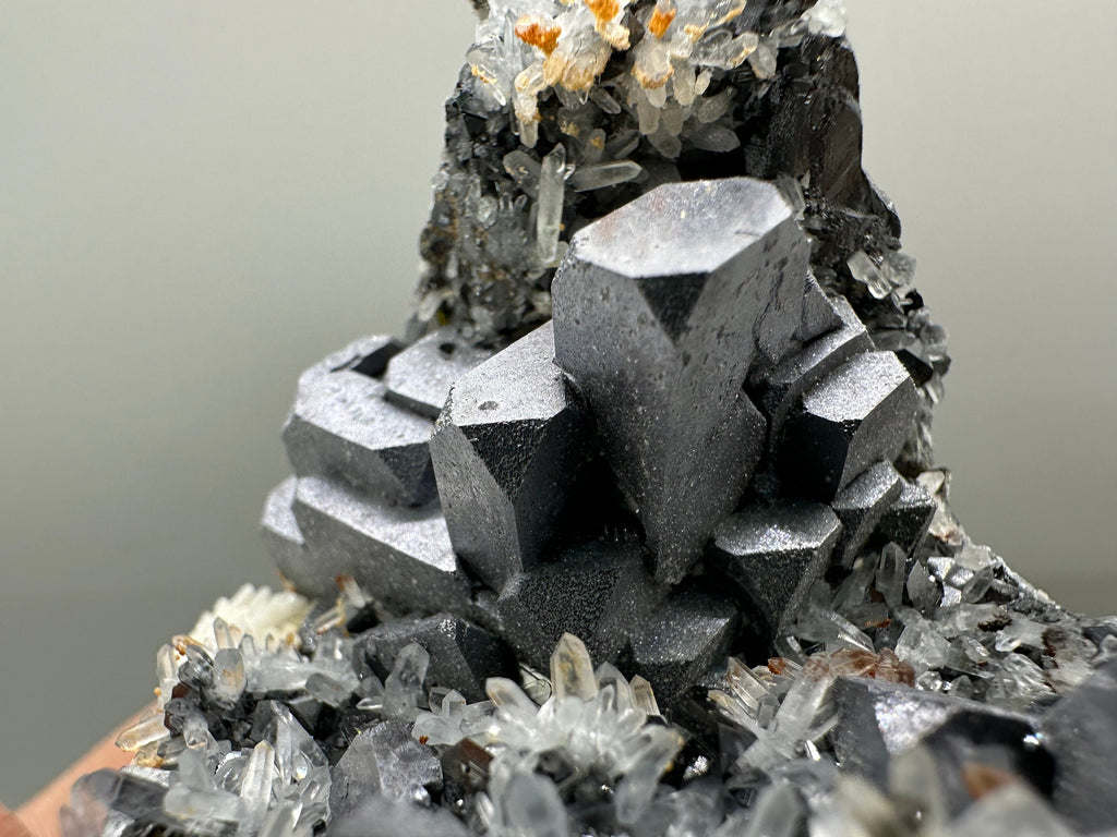 Galena Sphalerite Calcite on Quartz Specimen, Bulgaria Crystal