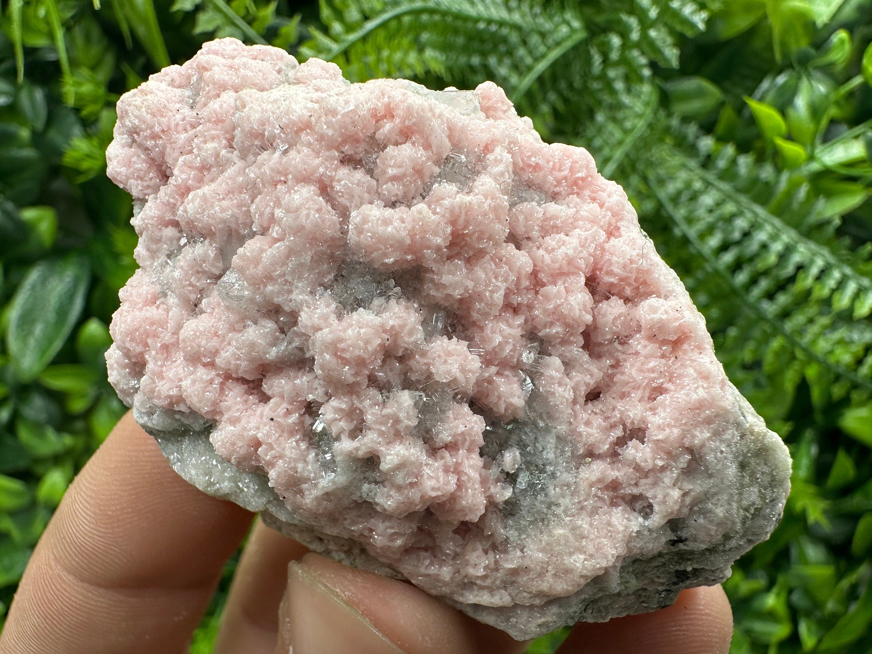 Rhodochrosite with Quartz Crystals: Starnica Mine, Bulgaria