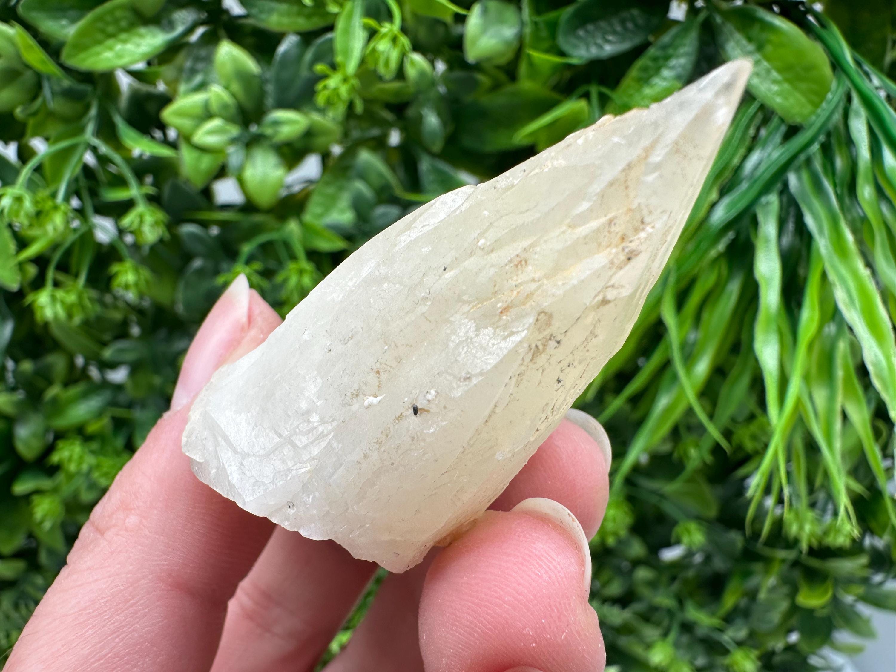 Calcite on Green Quartz: Laki Bulgaria Healing Crystal
