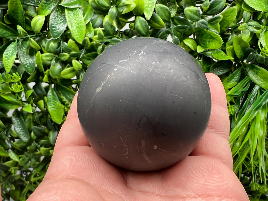 6cm Shungite Sphere: Unpolished Crystal, EMF Protection