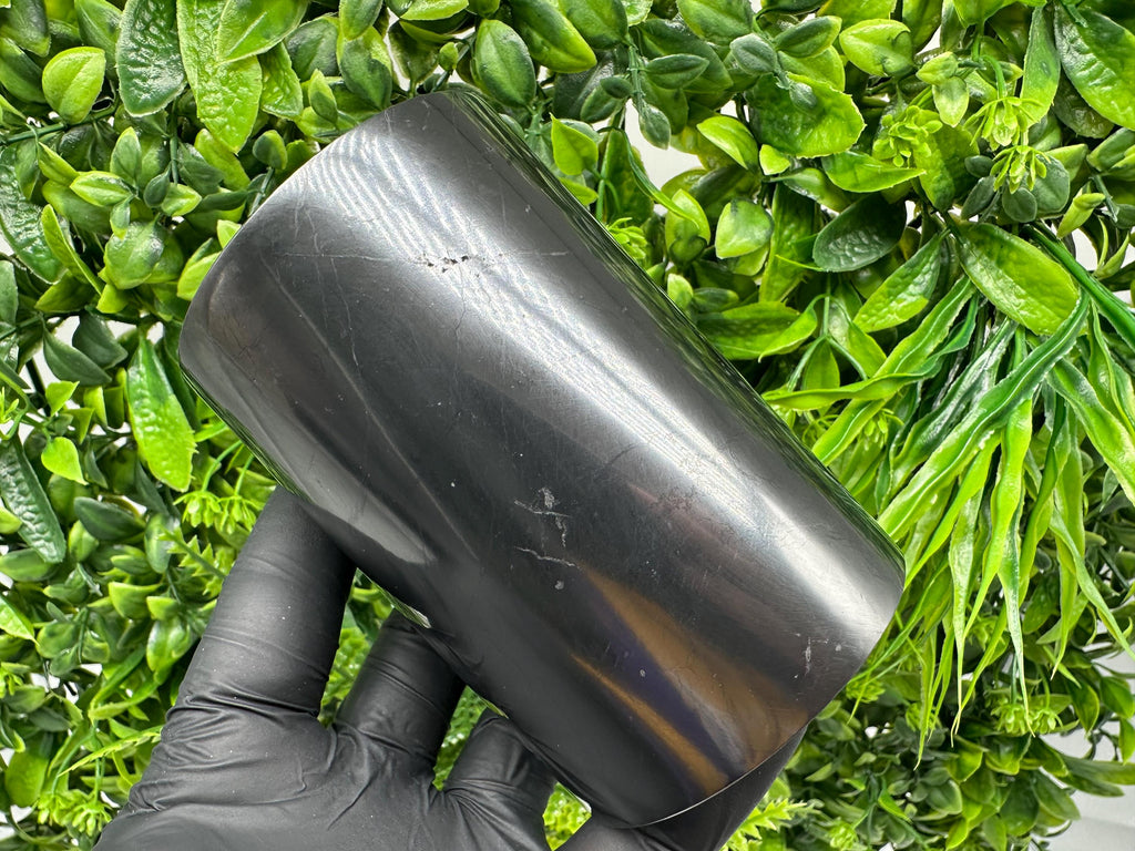 Shungite Cup (100mm): Polished Stone Water Cup, Chakra Healing