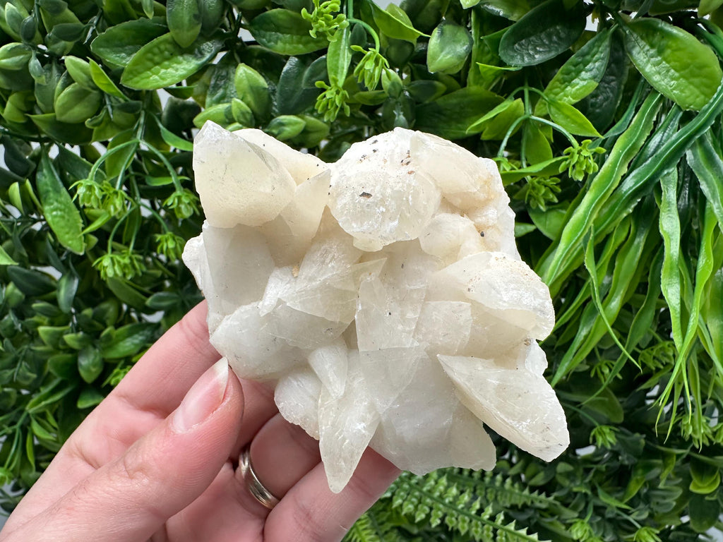Calcite on Green Quartz: Laki Bulgaria Healing Crystal