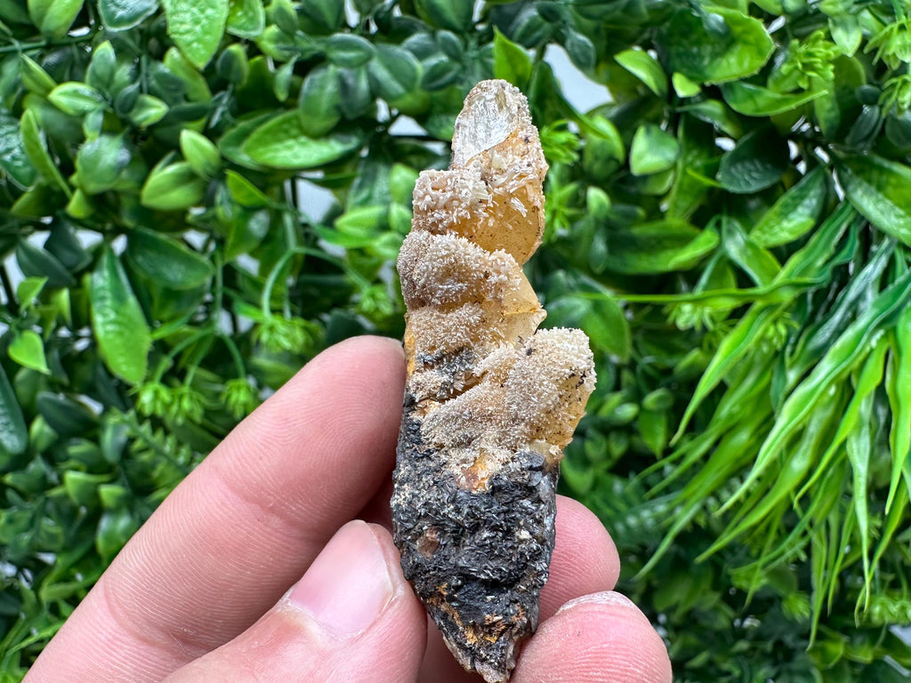 Rare Green/Yellow Pyromorphite & Hematite on Quartz - Madjarovo Mine, Bulgaria