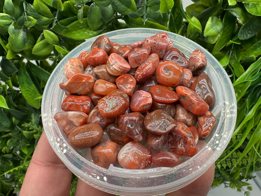 Red Agate Chips: Mini Gemstone Pebbles, Chakra Healing Stones